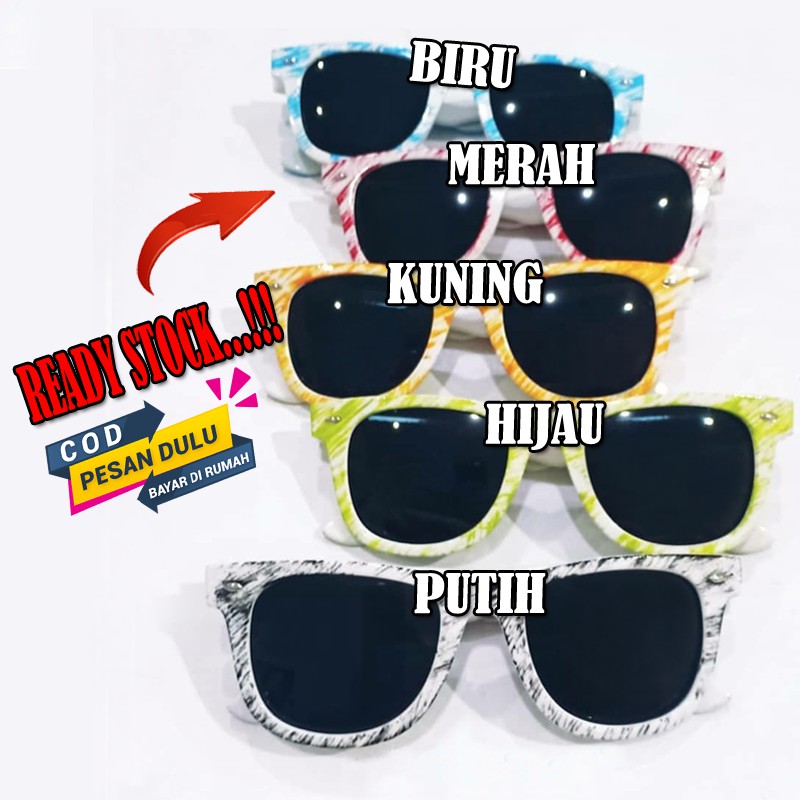 Kacamata Hitam Fashion Square Frame Corak Multicolor Kaca mata Gaya Kacamata Noramal Terlaris