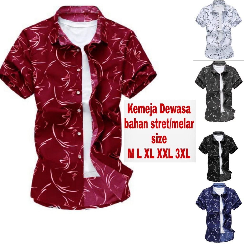 TC.87 KEMEJA PRIA MOTIF/HEM PRIA LENGAN PENDEK/KEMEJA CASUAL MOTIF KINGSMAN