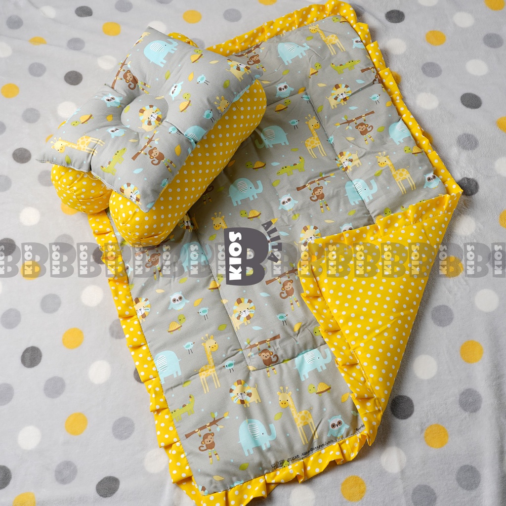 BED COVER SET BAYI Bed Cover Bayi Bantal Guling Selimut Bayi Tempat Tidur FREE tas mika Kado Lahiran