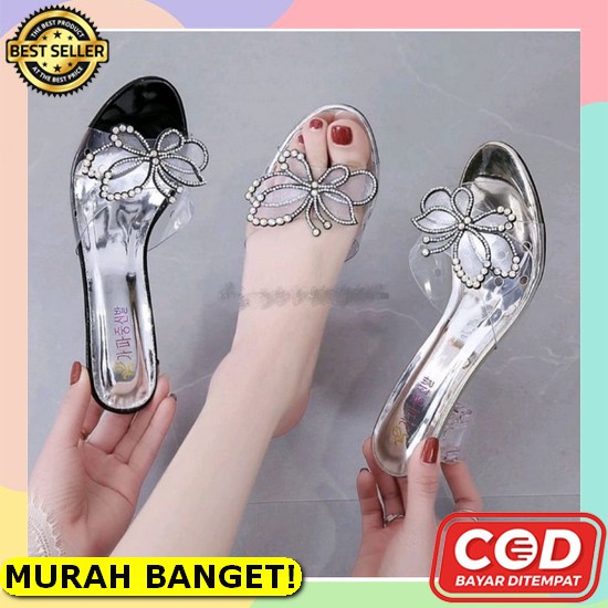 Heels Hills Heel Sepatu Hak Tinggi Hak Tahu Sandal Haihil Ibu2 Kondangan Pesta Murah Import Mewah Te