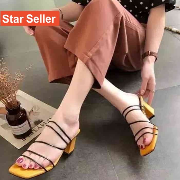 HEELS STRAPPY WANITA SANDAL PESTA UNDANGAN SANTAI CEWEK EMORY HIIL MURAH MODEL IMPORT GC BRUKAT MIKA
