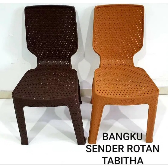 Yournicee - KURSI BANGKU PLASTIK ROTAN SENDER KURSI MAKAN KURSI PESTA TABITHA