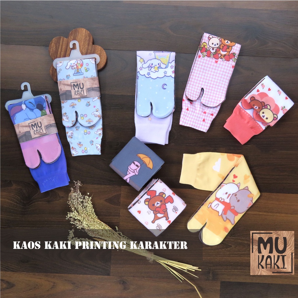 Kaos Kaki Jempol Motif Printing Dewasa Karakter Mukaki Murah K