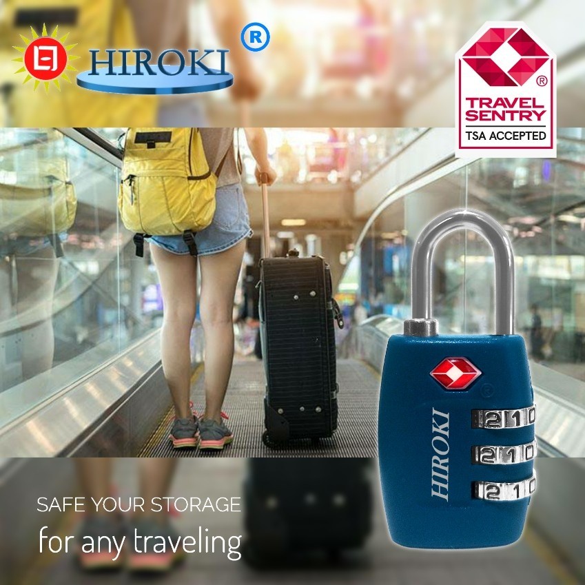 HIROKI TSA335 Gembok koper tas kombinasi nomor travel security padlock