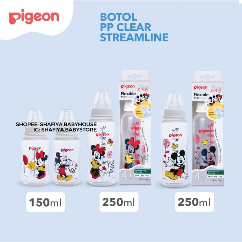 Pigeon Botol Disney 150ml, 250ml PP Streamline Bottle Mickey Minnie