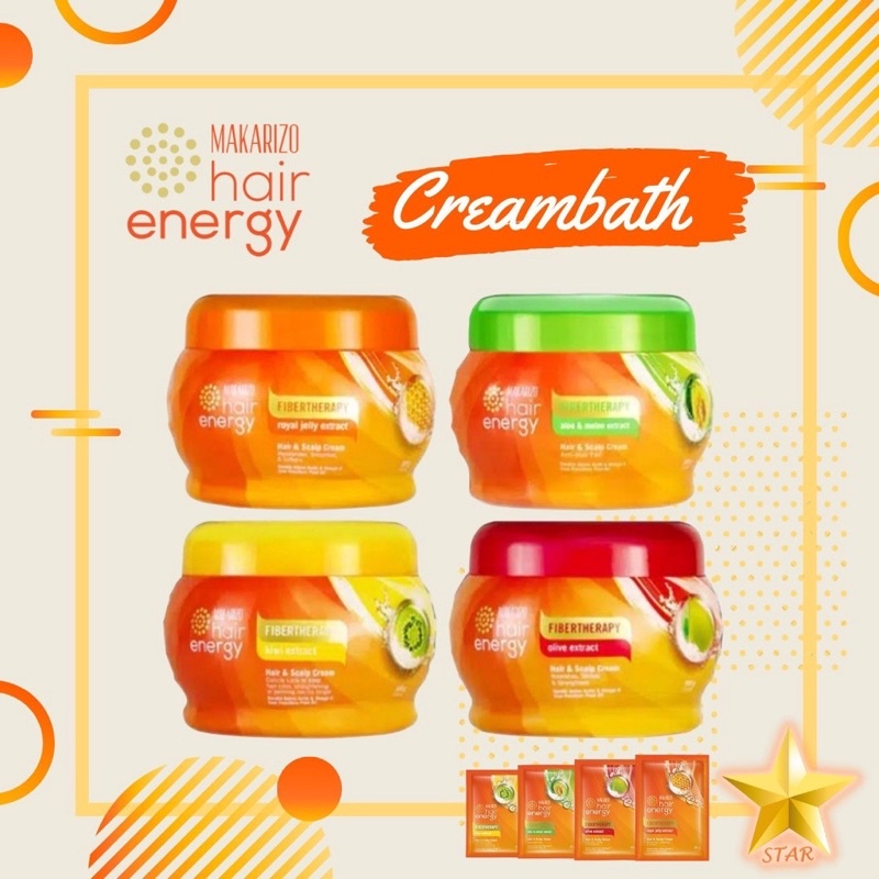 Bisa COD - ORIGINAL Makarizo Creambath Hair Energy Hair Scalp Fibertherapy Ukuran Besar 500gr