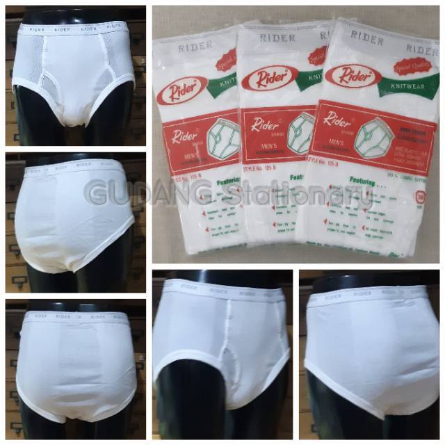 RIDER Action Briefs Men's 125B Putih [ Isi 12 Pcs ]