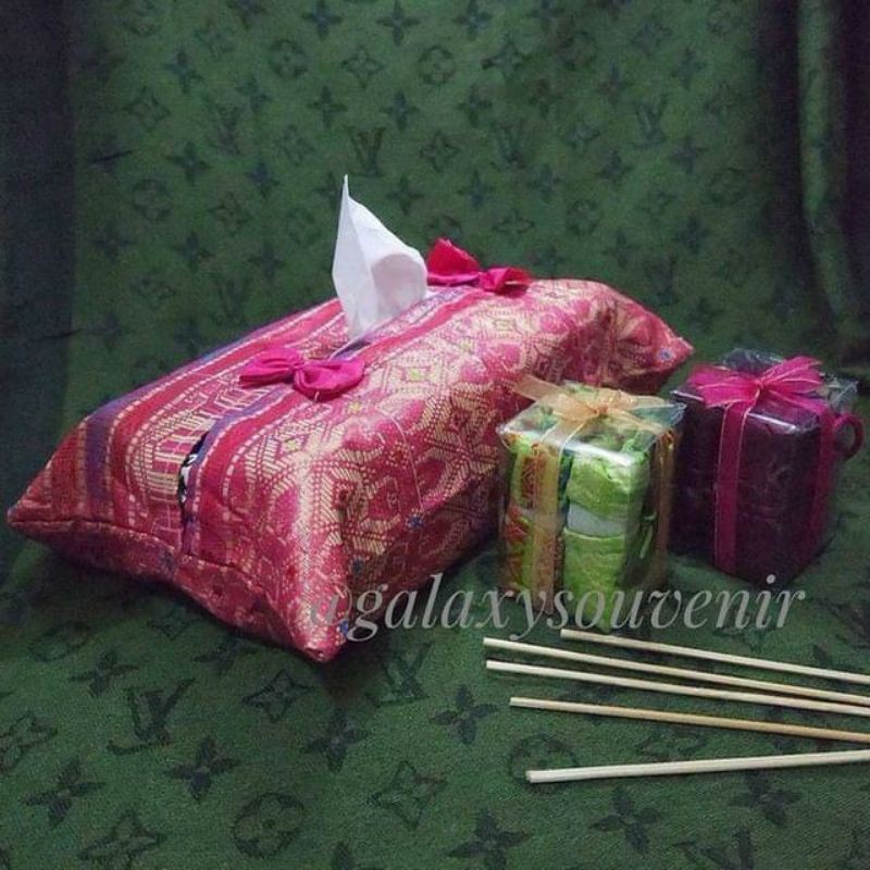 Jual Tempat Tissue Songket Kemasan Mika Souvenir Nikahan Wedding