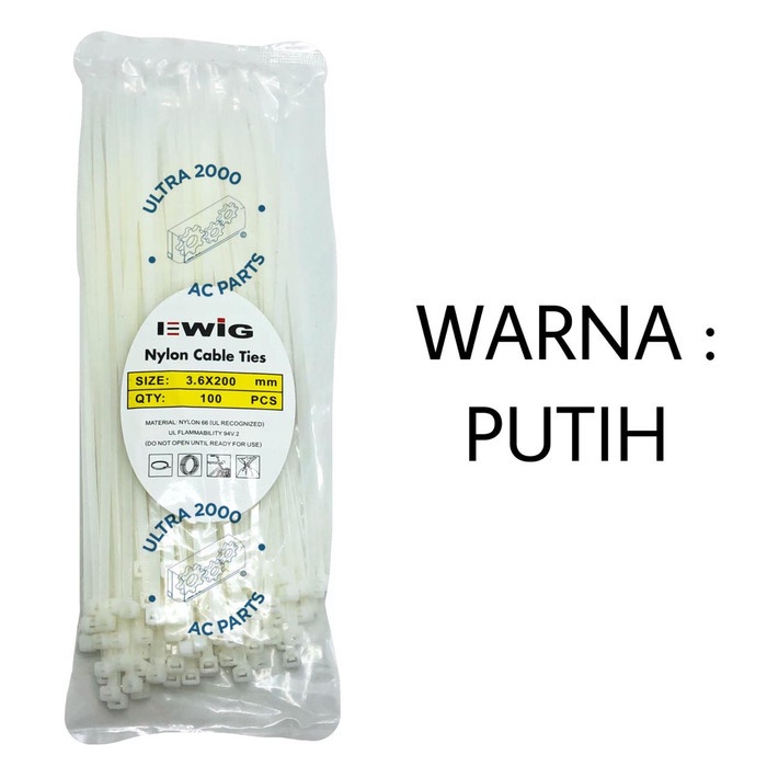 CABLE TIES / KABEL TIES EWIG 3.6 mm x 20 CM /  Tali Tis Pengikat Ripe Krek Kecil