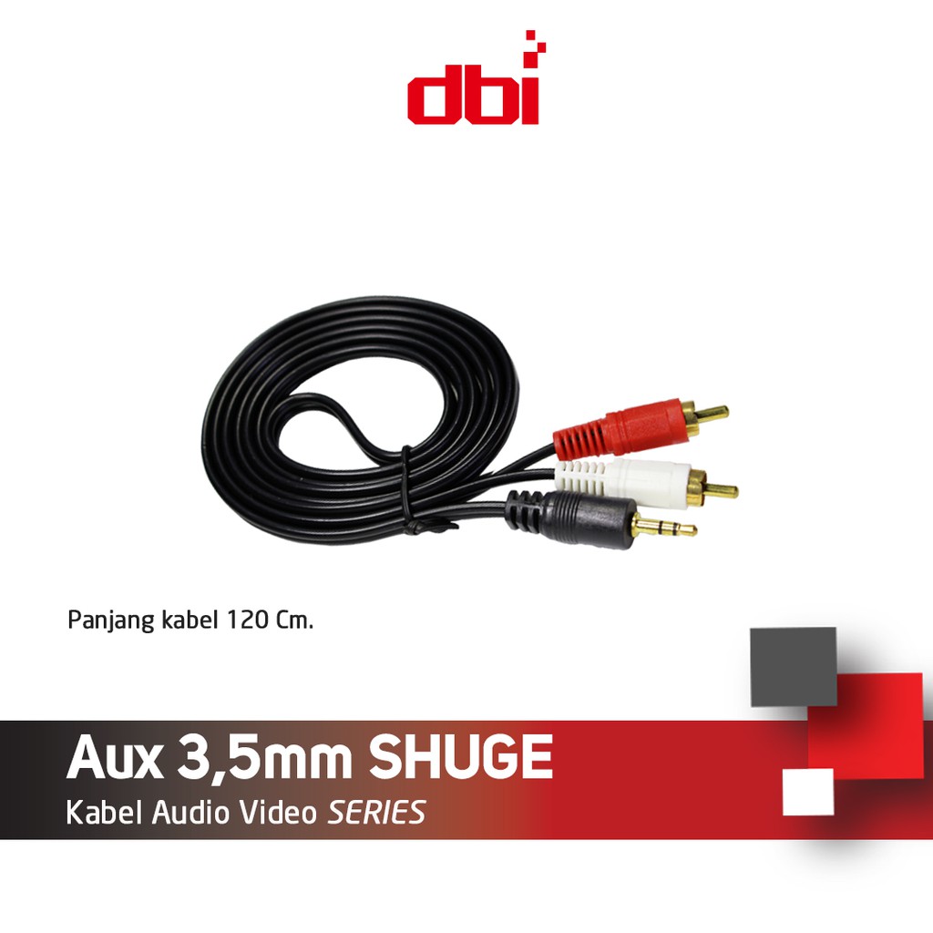 Kabel Audio Aux Jack Audio 3,5MM Male to RCA Shuge Panjang1,2M 5M