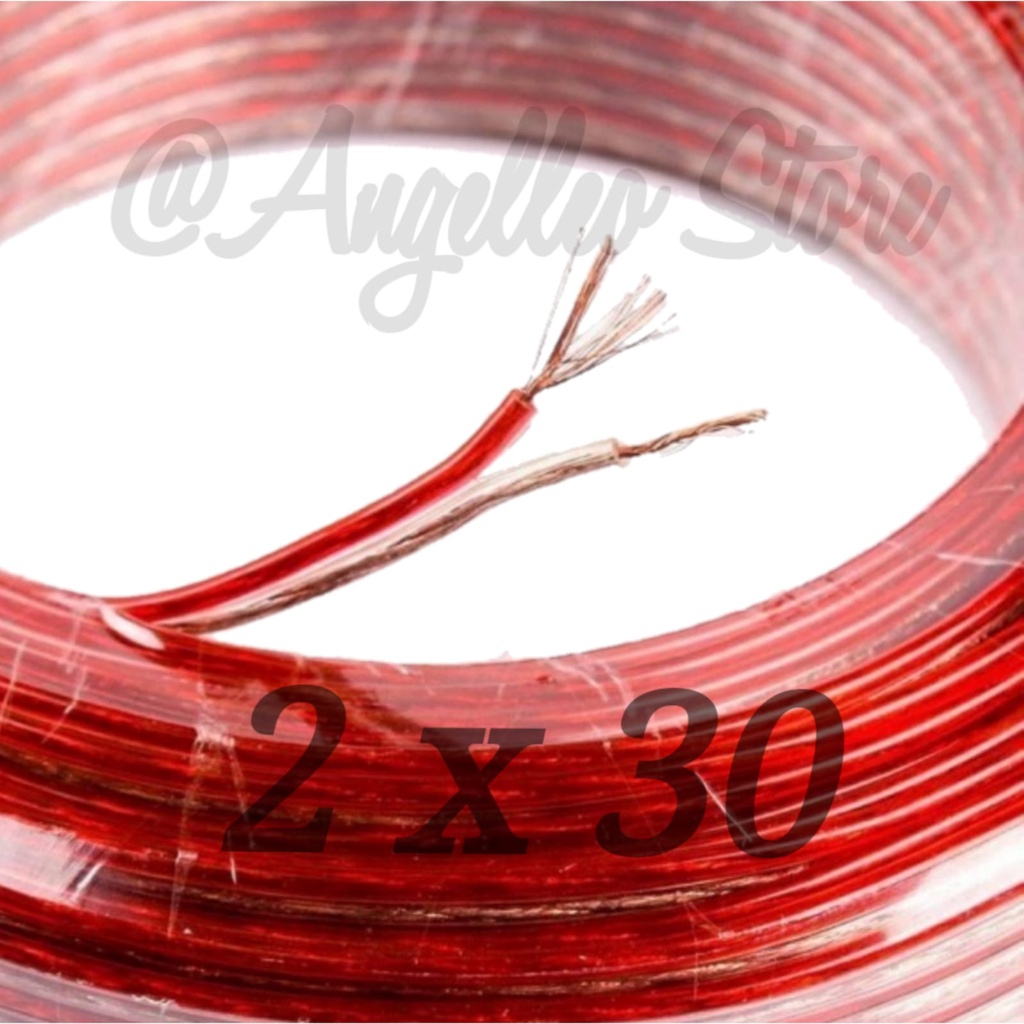 Kabel Listrik Transparan 2X30~Kabel Transparan 2X30~Kabel Audio~Serabut~2X30~Meteran