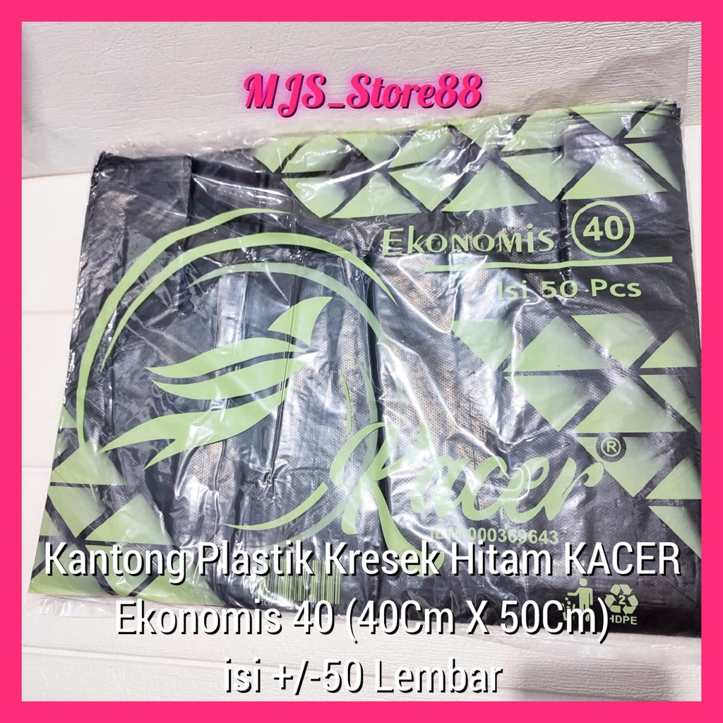 KANTONG PLASTIK KRESEK HITAM EKONOMIS/HD PLASTIK KACER 40
