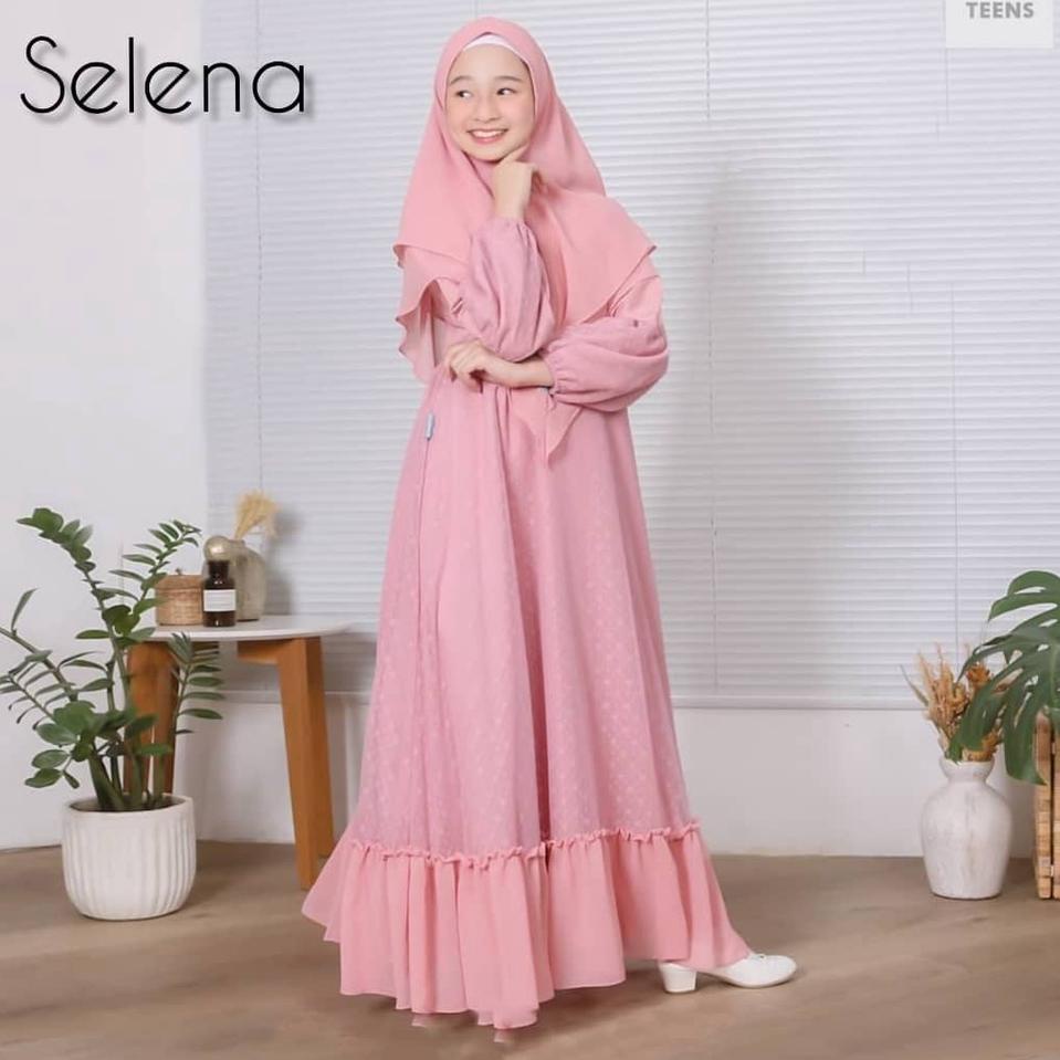 Baju Gamis Anak Perempuan Usian 10 12 Tahun Selena Kids Gamis Tiledot Anak Perempuan 2022 Pakaian Mu