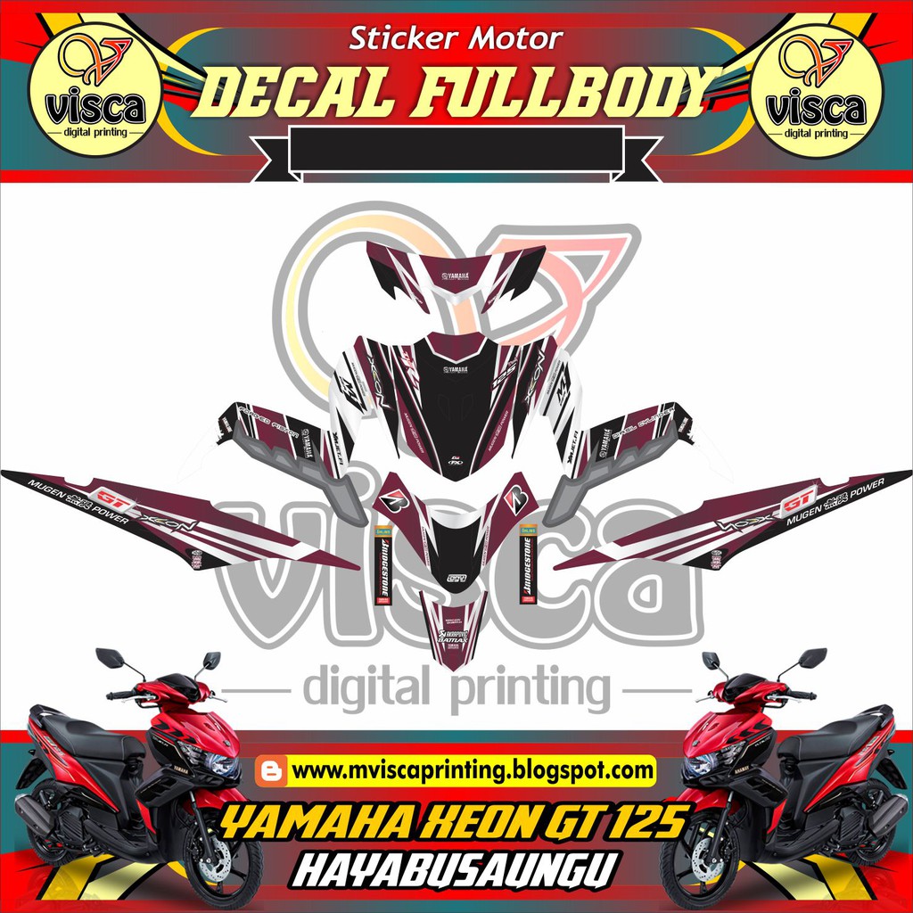 Stiker motor striping XEON GT 125 HAYABUSA UNGU