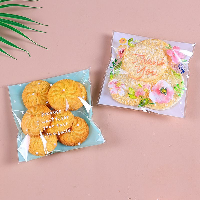 100pcs-PLASTIK ROTI COOKIES BOLU MOTIF LUCU 14x14cm PR-14