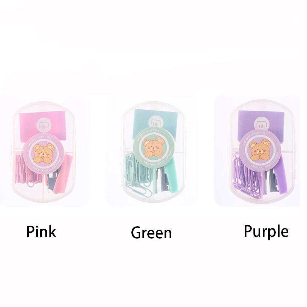 Pineapple Stapler Set Cute Morandi Color Alat Pengikat Logam