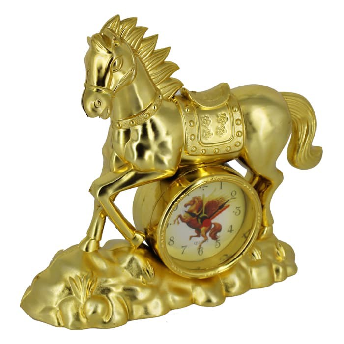 RUIBAO ALARM CLOCK/JAM WEKER MEJA KARAKTER KUDA-GOLD A54