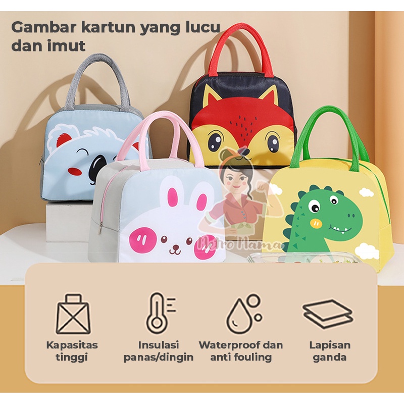 Tas Bekal Kotak Makan Termal Anak Sekolah Thermal Insulator Lunch Box Bag