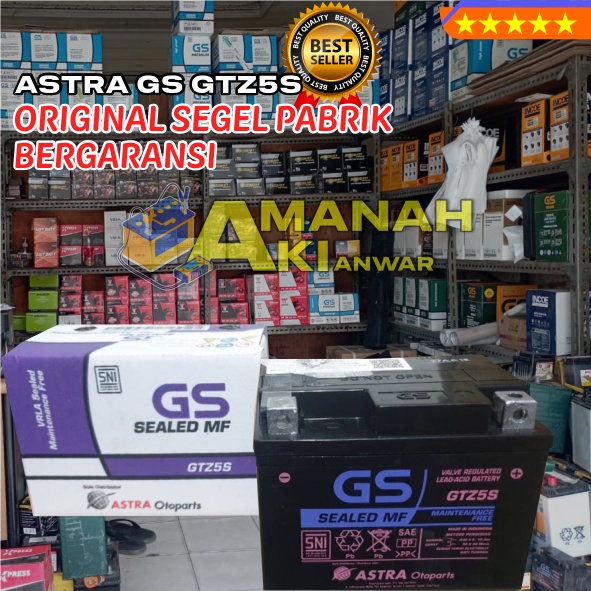 AKI Kering ASTRA GS GTZ5S - Aki Motor Honda Beat Karbu Beat FI Beat Idling Stop Beat Pop Beat Street