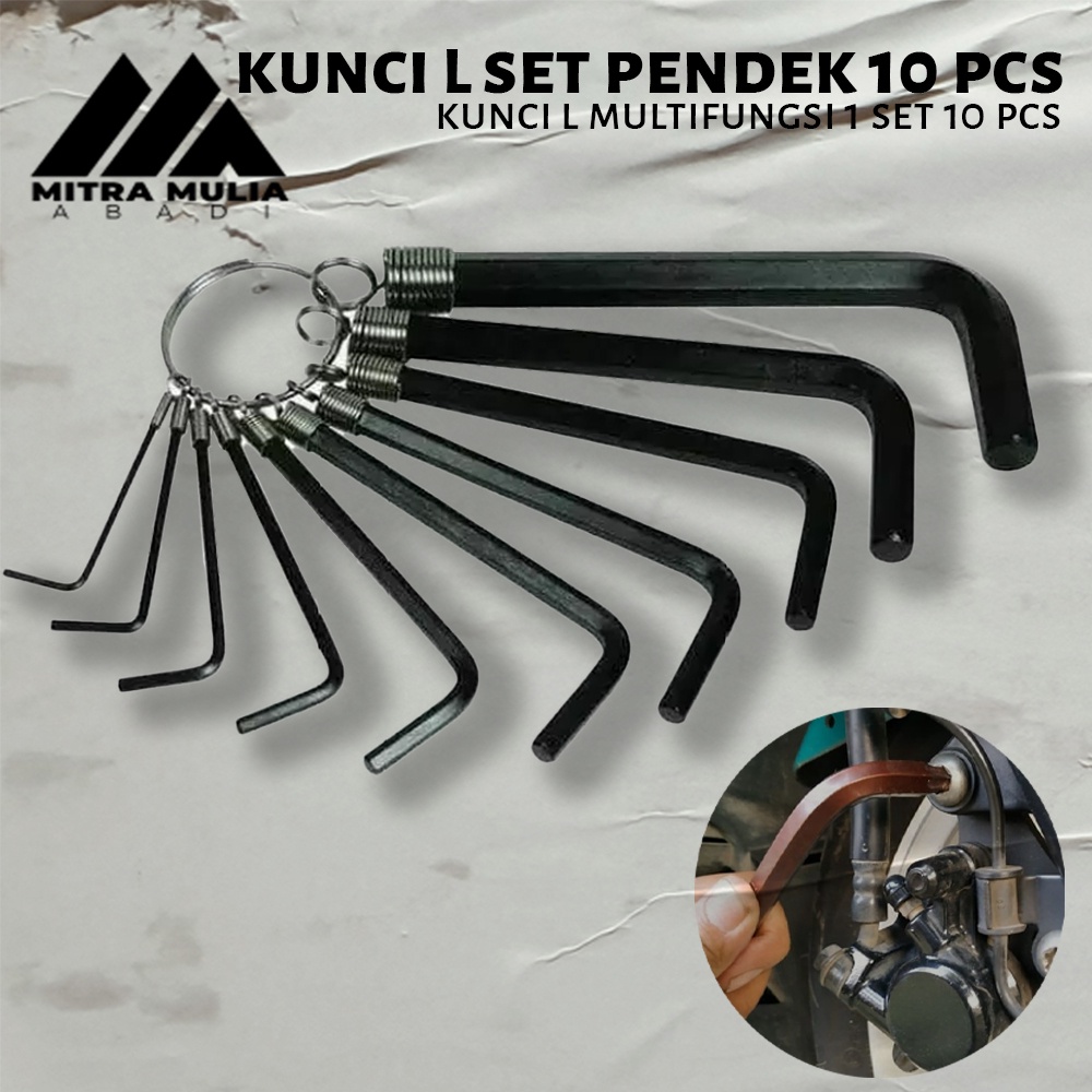 Hex Key l Kunci L Set Pendek 1 set 10 Pcs | kunci L serbaguna multifungsi