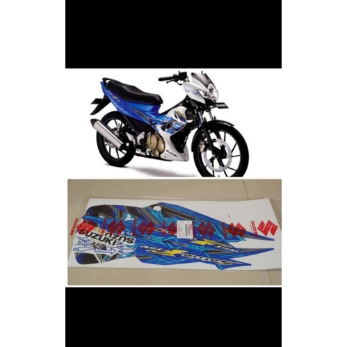 striping stripping stiker sticker suzuki satria fu 2011 2012 hitam abu abu merah biru putih