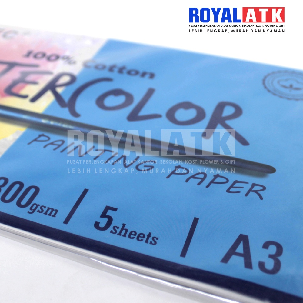 

V-tec Watercolor Paper A3 300gsm 5sheet Kertas Gambar A3 300gram 5 lbr