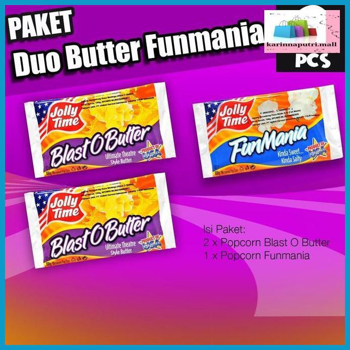 

E5Ewsfg- Paket Duo Butter Funmania (2Bob, 1Fm) - Jolly Time Microwave Popcorn 78Itjyhf-