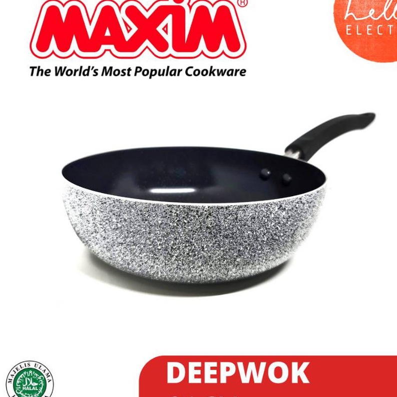 WAJAN PANCI KUALI PENGGORENGAN MAXIM NEOSTONE DEEP WOK 24 28 CM STIR FRY ANTI LENGKET AWET ORIGINAL