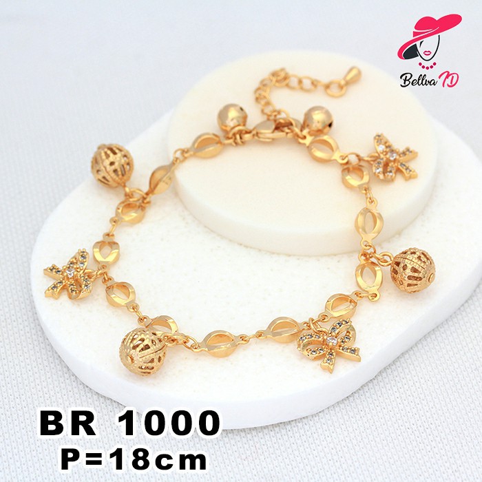  Gelang  pita Gold Permata  Zircon Lampion Emas  18k R 1000 R 