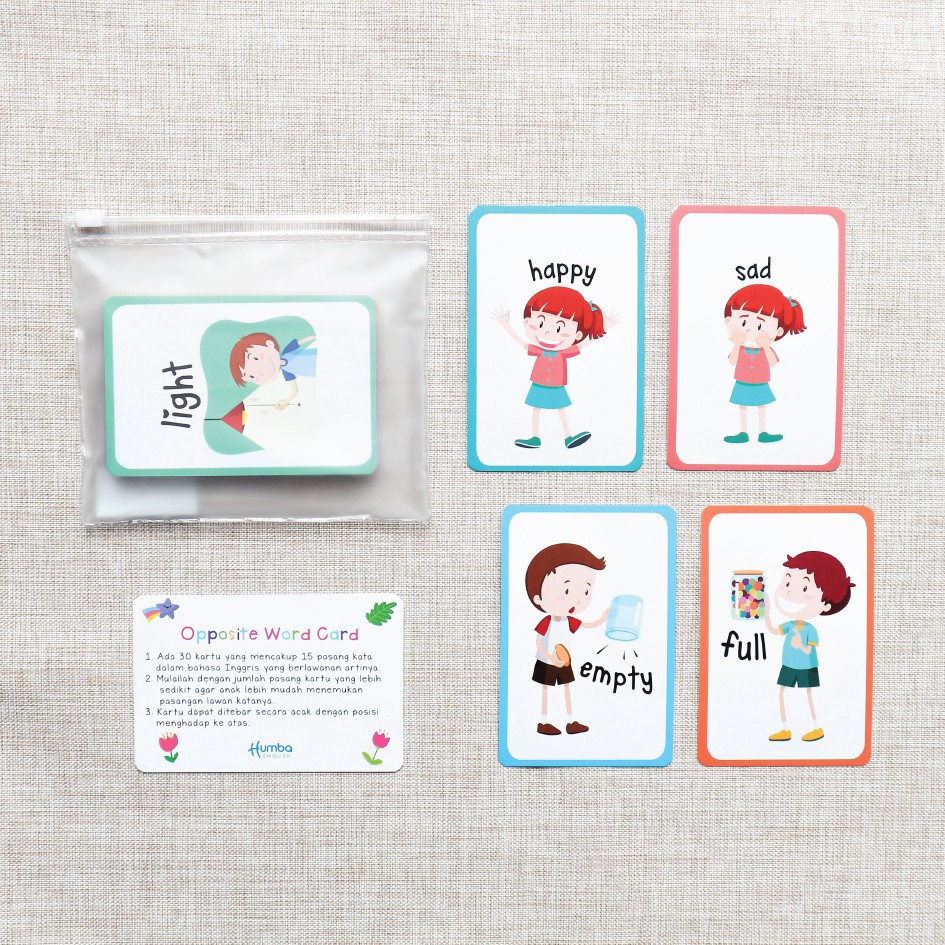 Flashcard Bahasa Inggris Lawan Kata Opposites Flashcard Edukasi Anak Antonim Shopee Indonesia