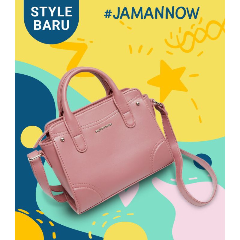 Tas Ennodia Sophie Martin - selempang jinjing warna pink