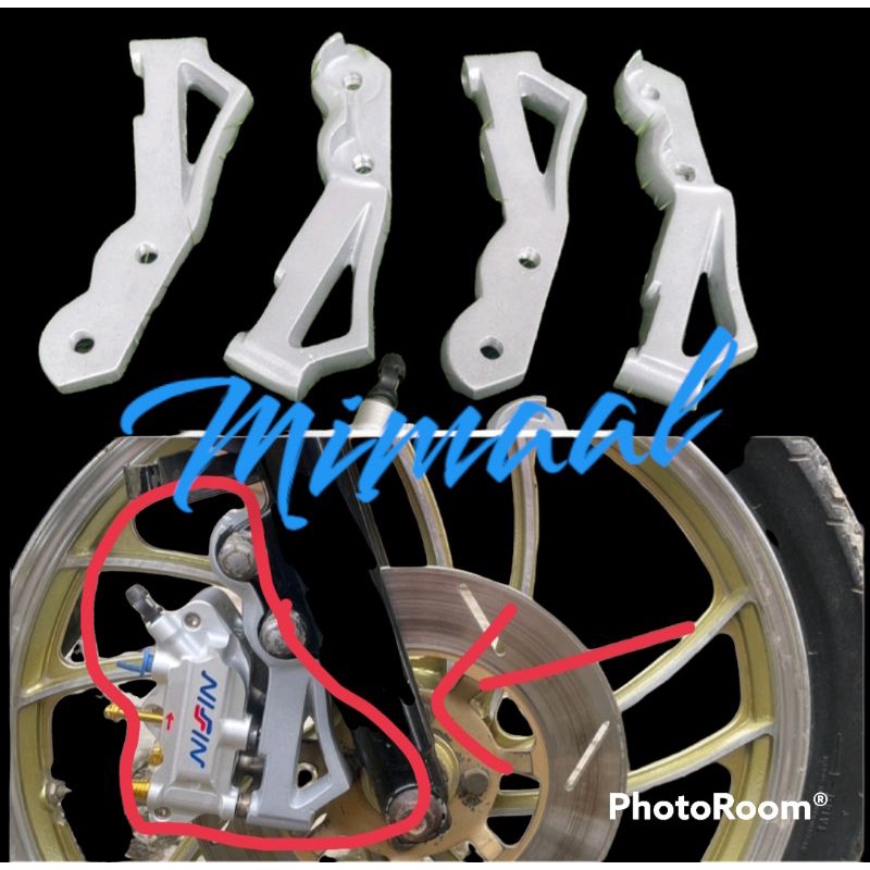 breaket dudukan kaliper monoblok 4piston brembo nissin PNP rx king tua rx special