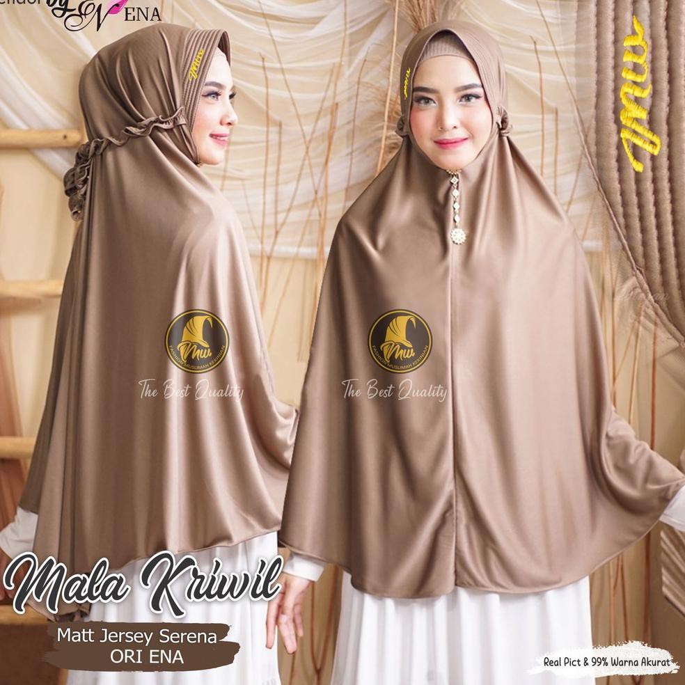 Trendϟ Bergo Maryam Khimar Jumbo / Jilbab Tali Jumbo / Bergo Tali Kriwil Ori Ena Bahan Jersey (Mala