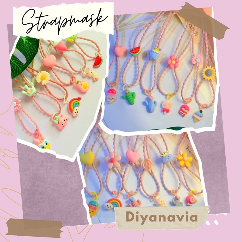 DIYANAVIA - PINK Strap mask lucu aesthetic strapmask konektor connector mask tali masker strapmasker