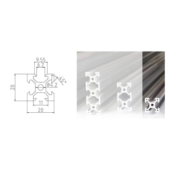 Aluminium profile V slot 2020 (per cm)