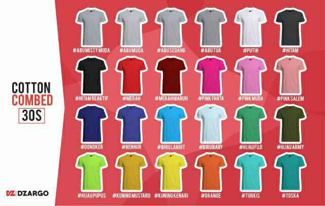 KAOS POLOS COMBAD COTTON 30S PREMIUM MURAH MERIAH