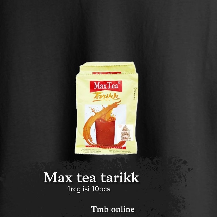 

Max Tea Tarikk 1 Renceng isi 10 Sachet 1 sachet = 25 gr @ 10 sachet