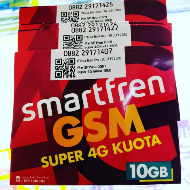 Kartu Perdana Smartfren Modem & Handphone Super 4G Kuota Smartfren 10GB (30 Hari)