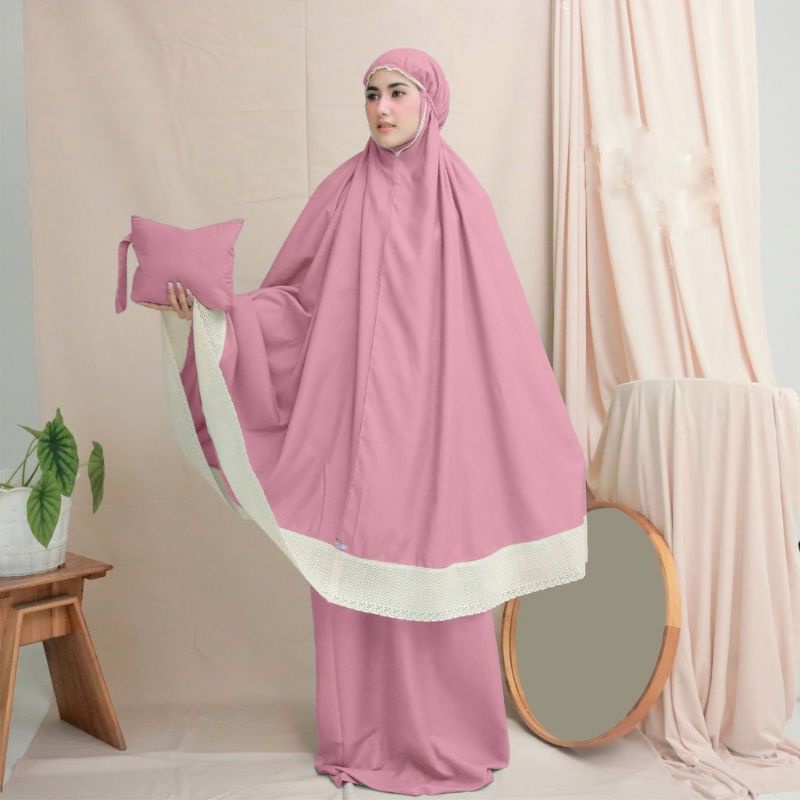 JENNABIA - Mukena Dewasa Polos Katun Premium Jumbo Murah