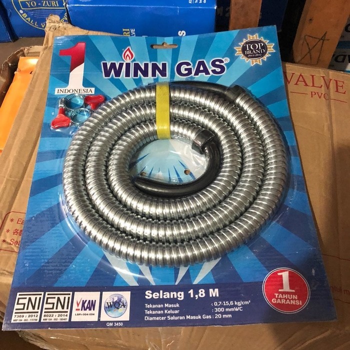 Winn Gas selang kompor gas 1,8m anti bocor