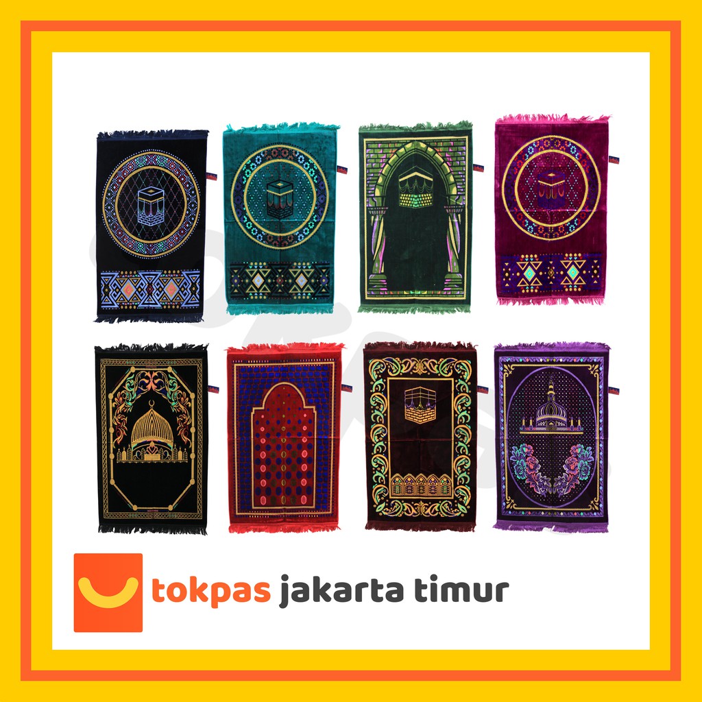 Sajadah Al Shafeda Sajadah Tebal Lembut Motif Masjid dan Ka'bah