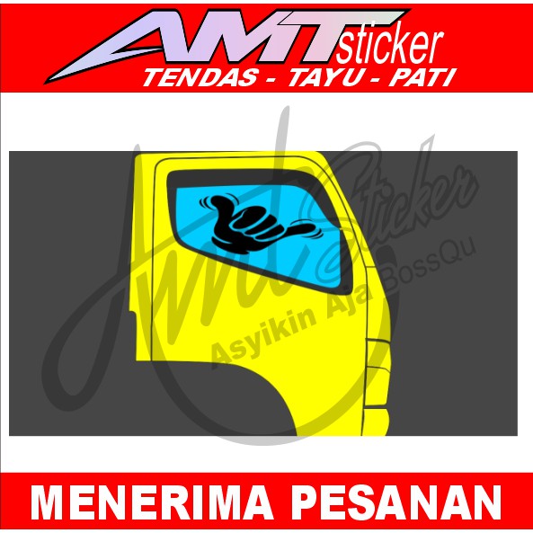 Decal/Cutting Stiker Blok Kaca Samping Truk Oleng Stiker Viral