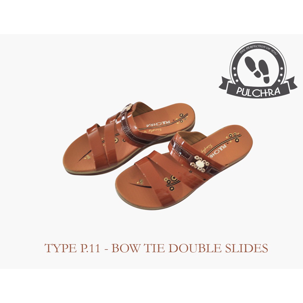 Pulchra Sandal Wanita Type P.11 - Bow Tie Double Slide