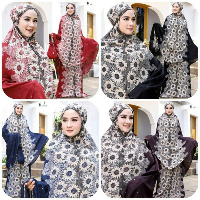 MUKENA RAYON BORDIR BUNGA MATAHARI
