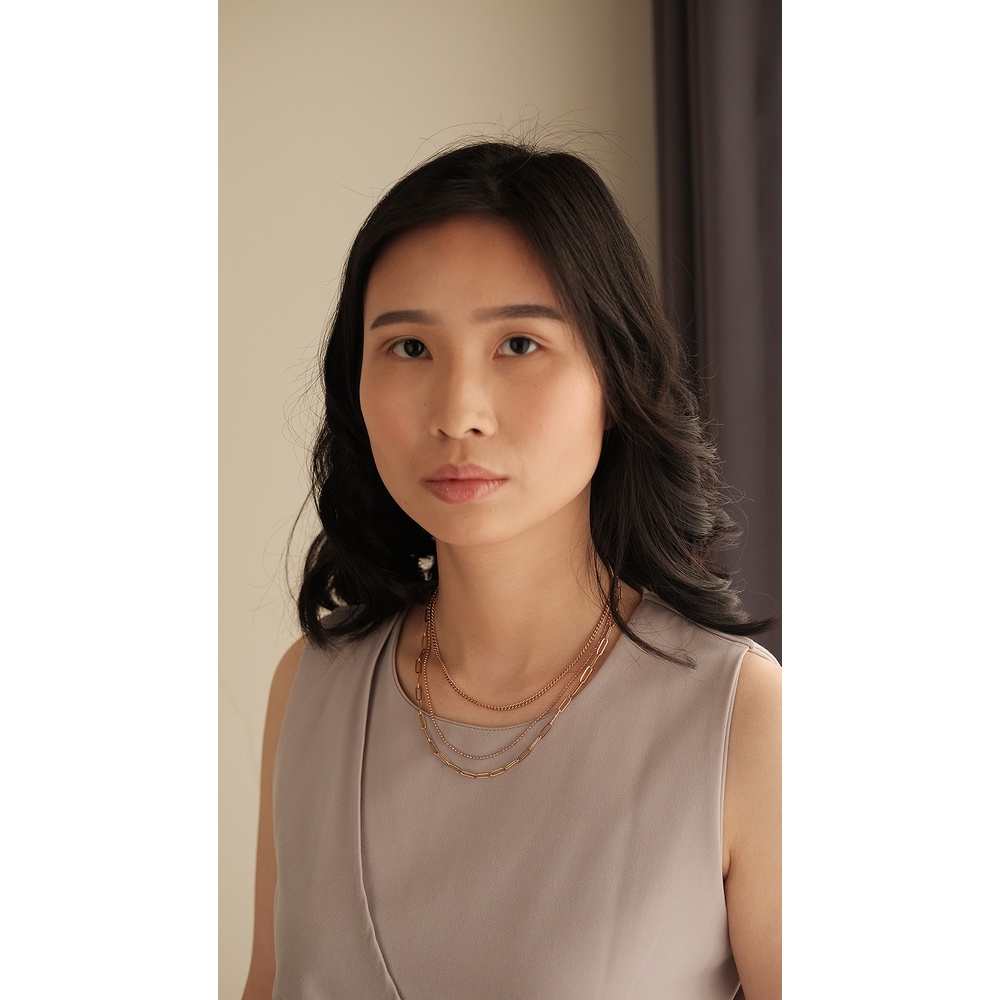 ANNALISE - Kalung Titanium Lapis Emas Necklace Perhiasan Tunangan Anti Karat Stainless 1009