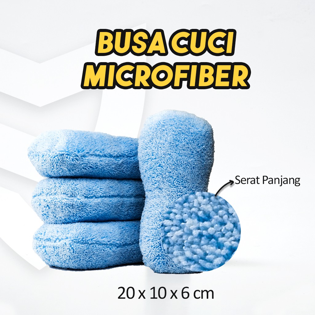 Busa Cuci Motor Mobil Microfiber Lembut &amp; Anti Baret - Microfiber Wash Pad