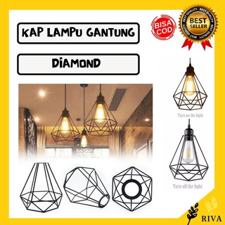 LAMPU GANTUNG MINIMALIS DIAMOND HIAS KAP BESI DEKORASI CAFE RUMAH