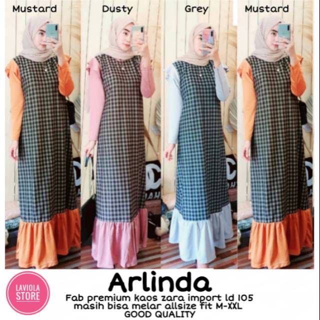 GAMIS // ARLINDA MAXI BY LAVIOLA // GAMIS BAHAN PREMIUM KAOS ZARR.A IMPORT