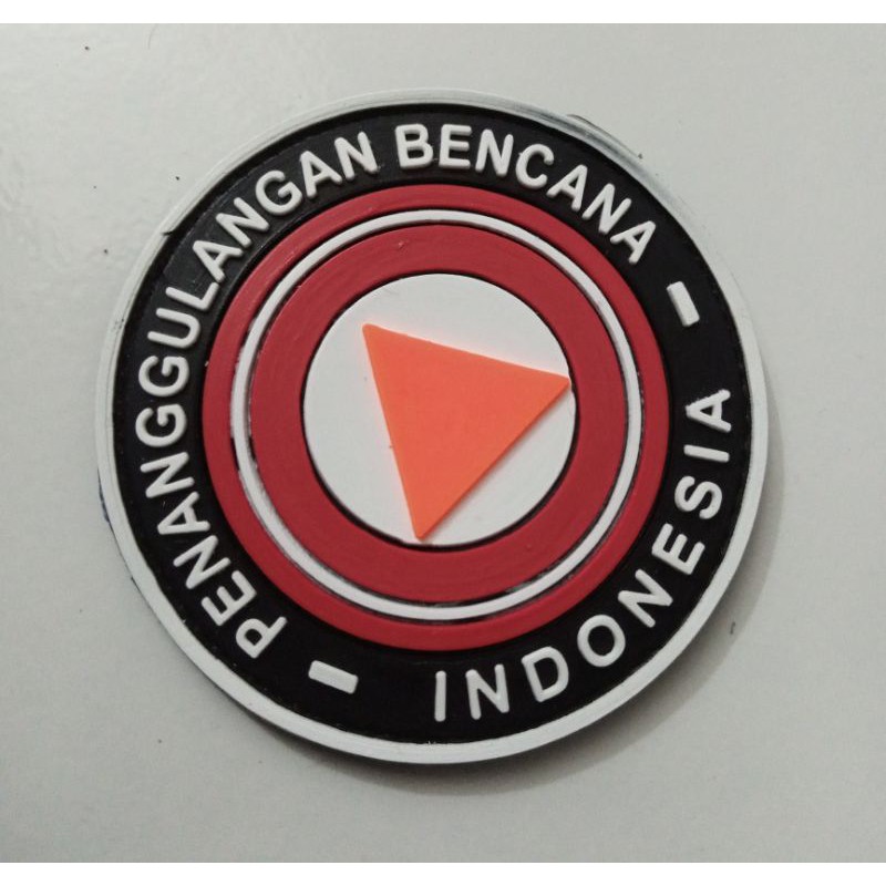 PATCH RUBBER LOGO BNPB INDONESOA.tempelan karet emblem velcro