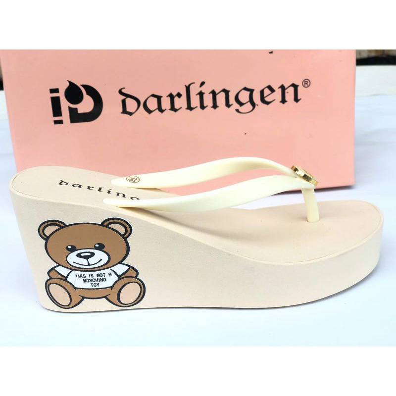 Sandal Jepit DARLINGEN BEAR WEDGES-White